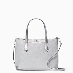 *NEW* Kate Spade shimmy glitter satchel Silver
